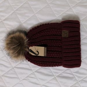 CC Fleece lined Maroon beenie